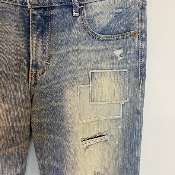 Abercrombie and Fitch Distressed Patchwork Low Rise Jeans - Picture 7 of 9